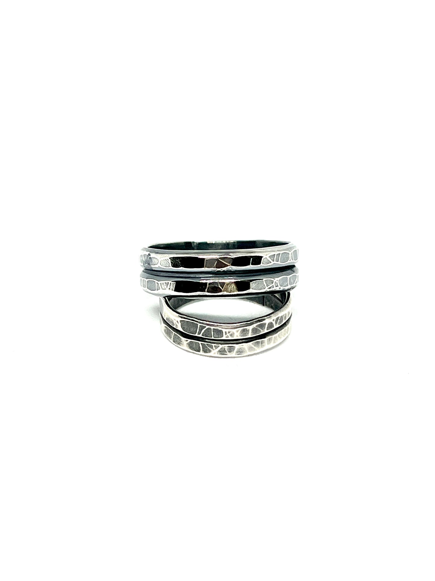 Textured Double Band Ring