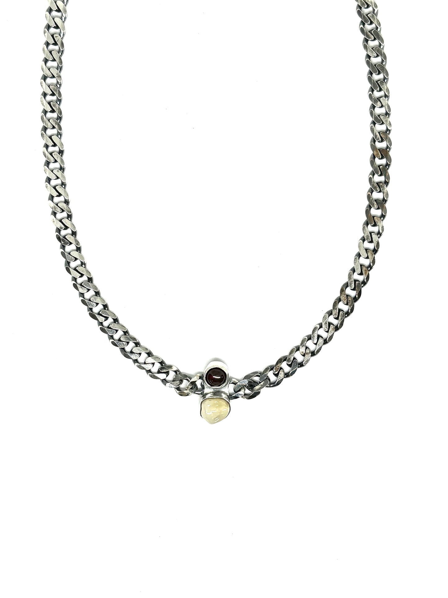 Tooth and Garnet Necklace