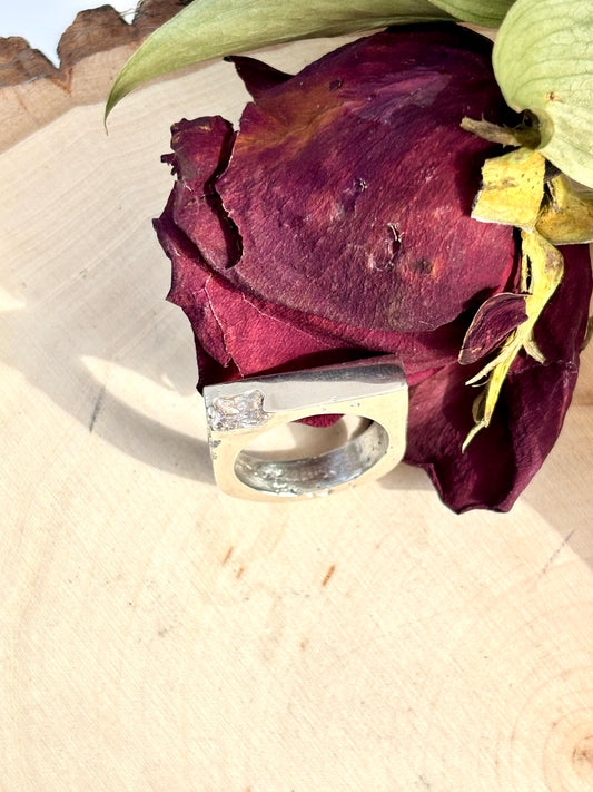 Signet Ring with CZ - size 7