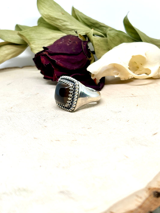 Chunky Smoky Quartz Ring - size 9