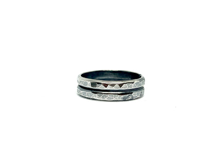 Textured Double Band Ring