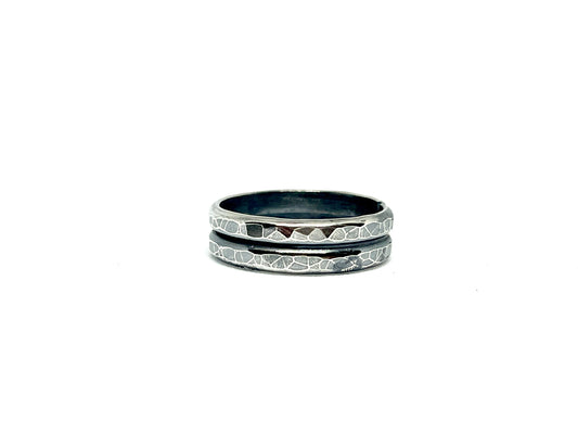 Textured Double Band Ring
