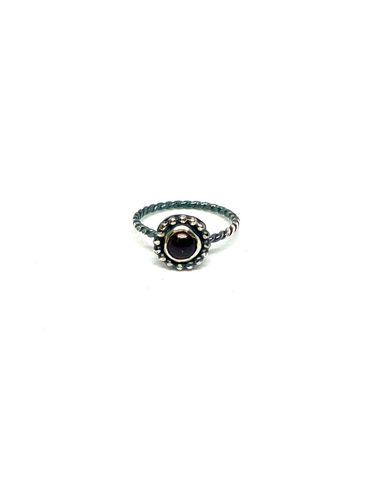 Tiny Garnet Ring -size 7