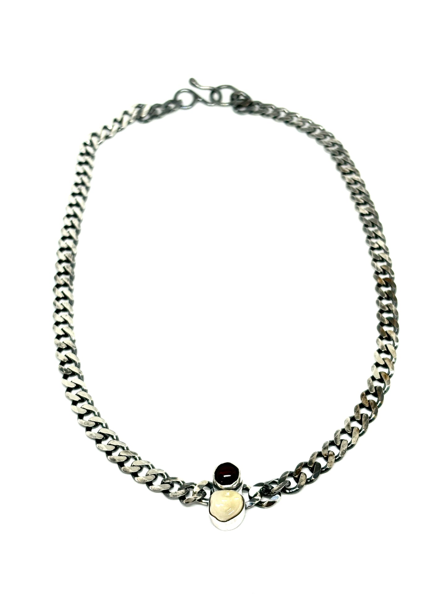 Tooth and Garnet Necklace