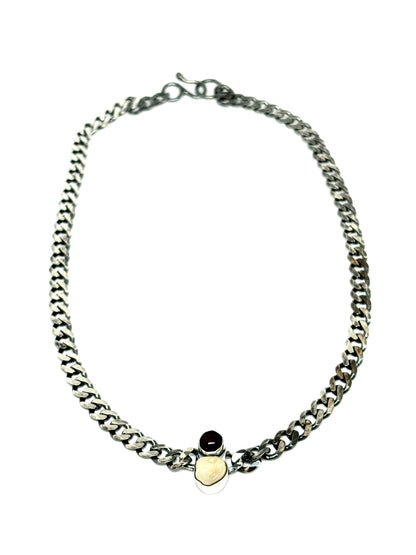 Tooth and Garnet Necklace