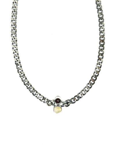 Tooth and Garnet Necklace