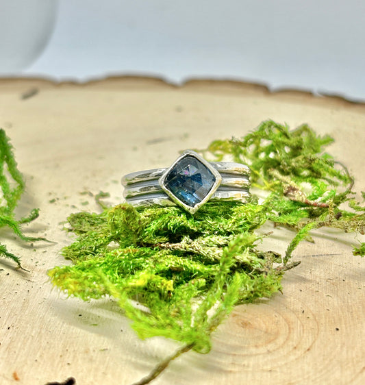 Moss Kyanite Ring - size 6