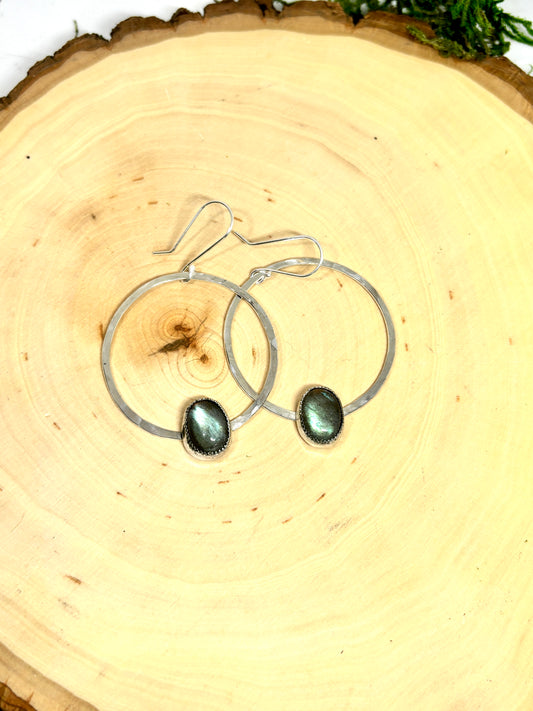 Labradorite Hoops