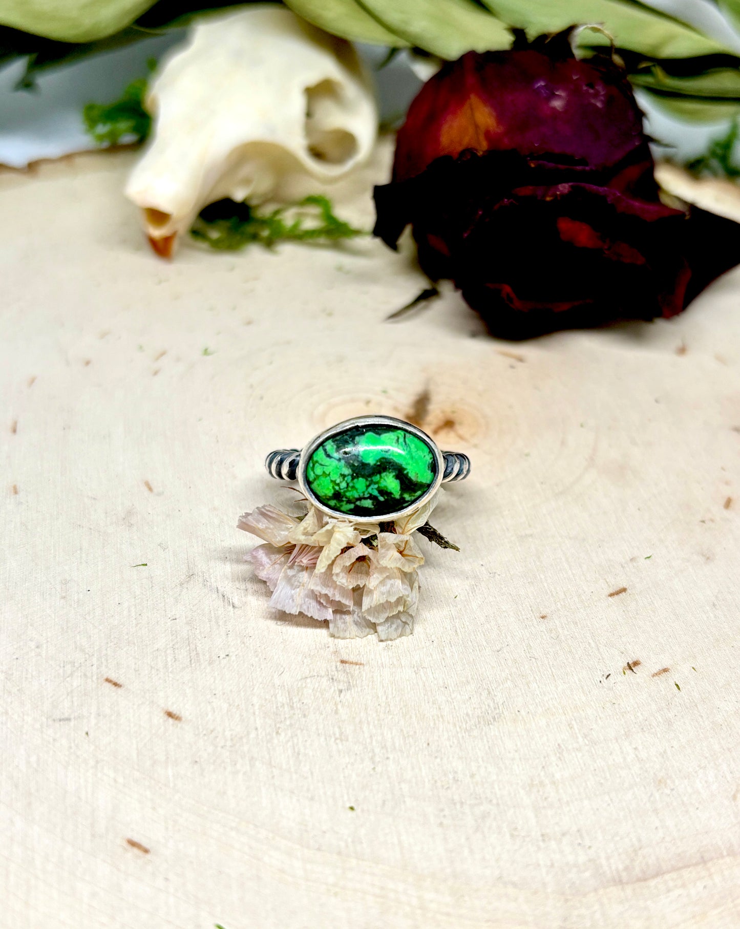 Turquoise Twist Ring - size 7