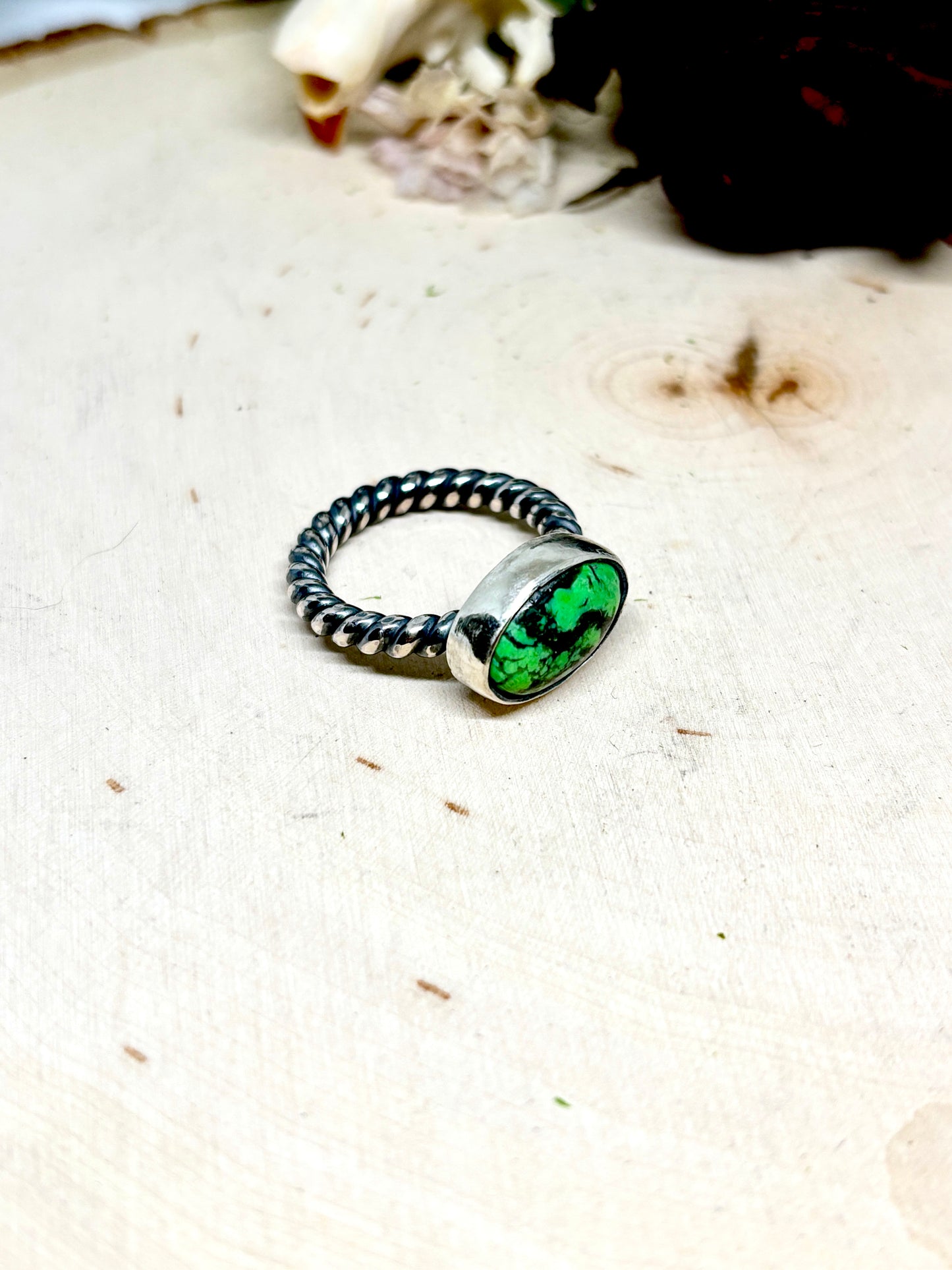 Turquoise Twist Ring - size 7