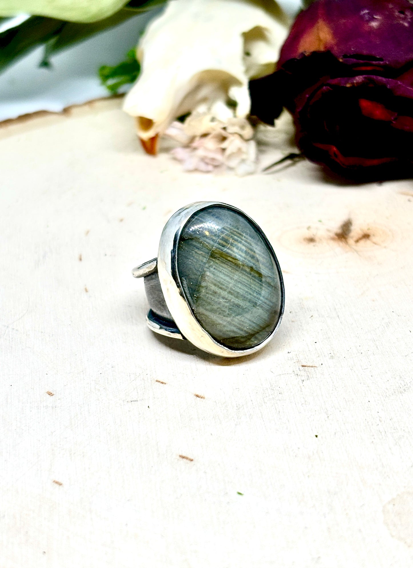 Labradorite Statement Ring - size 6