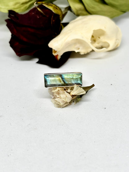 Labradorite Signet Ring - size 7