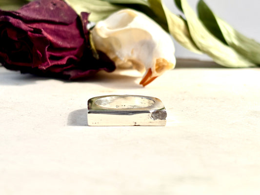 Signet Ring with CZ - size 8