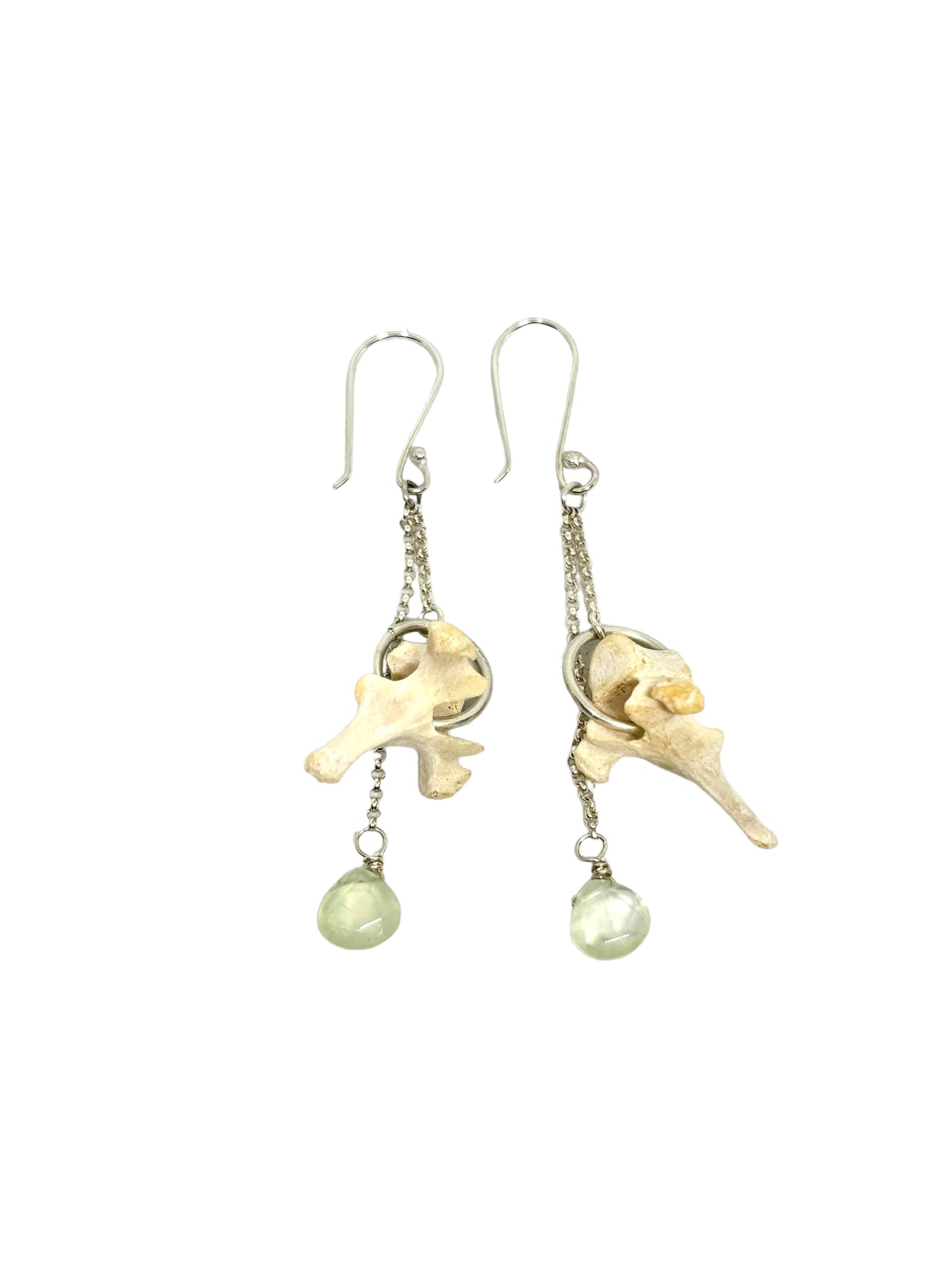 Peridot and Vertebrae Earrings