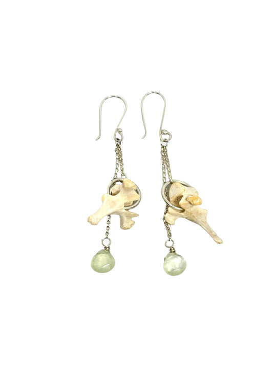 Peridot and Vertebrae Earrings