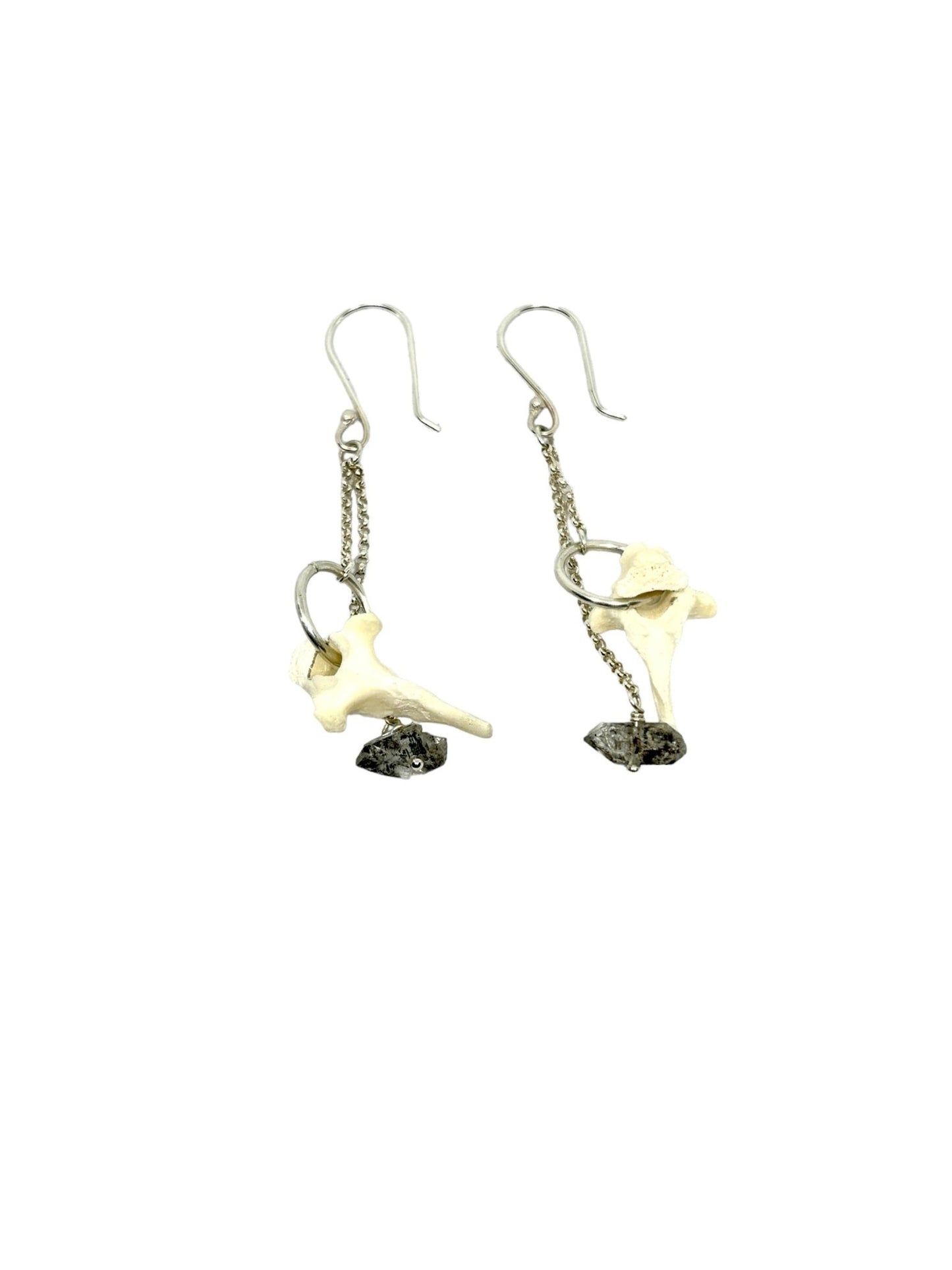 Herkimer and Vertebrae Earrings